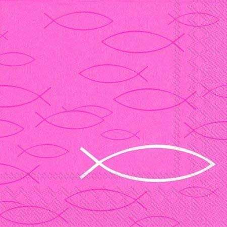 Ihr Serviette Kommunion/Konfirmation, Fisch pink