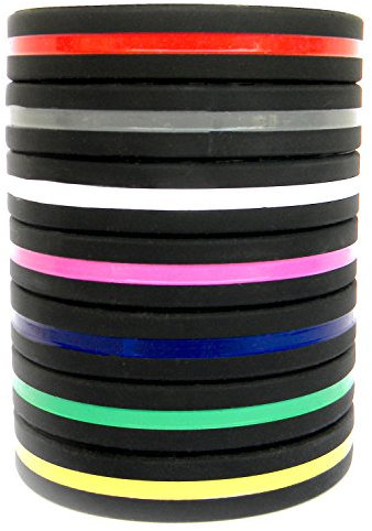 Solza Silikonarmbänder (7er Set) Unisex Perfekt für Fitnesstraining, Crossfit, Fußball, Basketball & Sporttraining | Dünnes und leichtes Armband | Hypoallergen, Latex Frei, BPA-frei