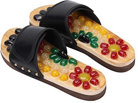 IBLUELOVER Fußmassage Hausschuhe Naturstein Massage Schuhe Reflexzonen Sandalen Akupressur Fußreflexzonenmassagen Naturheilkunde Fußmassagegerät Gesundheit Pantoffeln