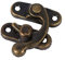 Serratura Antica, 12X Antique Sinistra/Destra Gancio a Scatto Hasp Chiusura Corno Cassetto Cerniera Armadietto con Viti Decorativo Gioielli Vino Scatola di Legno(right-Bronze)