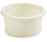 Washing Up Bowl Round Plastic Small & Large Basin Sink Kitchen (Cream, Small Round Bowl)