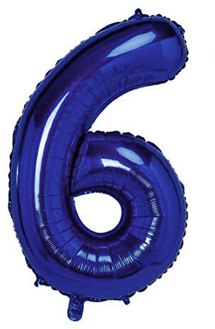 Folienballon Dunkelblau nummer 6, Riese Luftballon Geburtstag 105cm, Folienballon Zahl ideal für Party, Jubiläum, Geburtstag, Zahlenballon, Helium