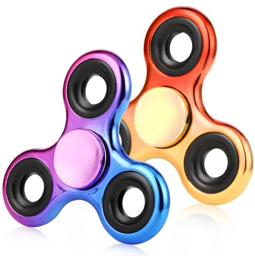 Fidget Spinner 2 Pack, Fidget Toys Adults Metal Fidget Spinners Fidget Toys for Kids for Autism ADHD Anxiety Gift for Teens Boys