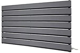King Anthracite Electric Horizontal Radiator 516mm (h) x 850mm (w) - 500w Single Heat Element (Pre-Filled)