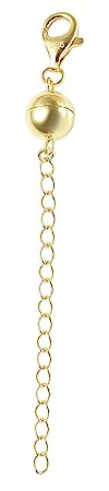 TJC 2 Inch Chain Extender with Magnetic Ball Clasp in Rose Gold/Yellow Gold/Rhodium Plated 925 Sterling Silver Chain, Necklace, Bracelet, Anklet Extender
