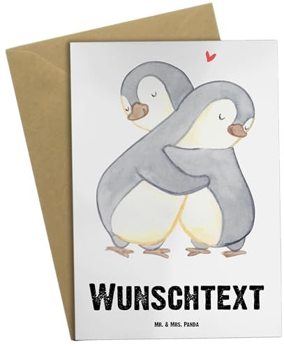 Mr. & Mrs. Panda Personalisierte Grußkarte Pinguin Bestes Schätzelein der Welt - Geschenke, Freundin, Mann, Frau, Karte, Schatz, Selbst Gestalten, Ehefrau, Hochzeitstag, Hochzeitskarte, Postkarte