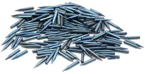 Design61 100x Stahlstifte Stahlnägel 1,2 x 10 mm mit geschlagener Spitze Flachkopf BLAU