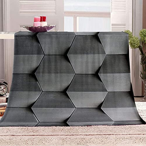 okoikfc Kuscheldecke Flauschig 220x240 cm 3D Grau Decke Fleecedecke - Wohndecke, Sofadecke XXL, Decke Couch Blanket, Kuscheldecke Große, Sofa überwurfdecke
