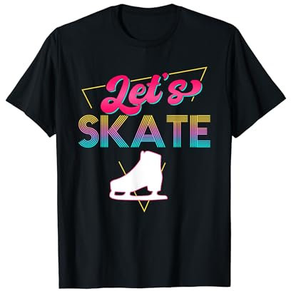 80er Jahre Schlittschuh Outfit Eiskunstläufer Retro 90er Schlittschuhe T-Shirt