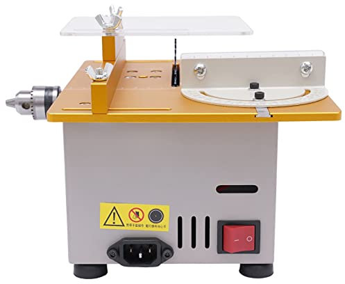 Sierra circular de mesa de 300 W, para trabajar la madera, sierra de mesa eléctrica, hoja de sierra de 16/20 mm, 9000 rpm, ideal para madera, metal blando, cortes de plástico