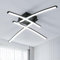 Goeco Plafonnier LED, 34W 74 CM Lampe de Plafond LED Moderne, 3800LM 6500K Lumière Blanche Froide Luminaire Plafonnier en Acrylique Noir avec 4 Tubes de Lumière pour Chambre à Coucher, Salon, Bureau