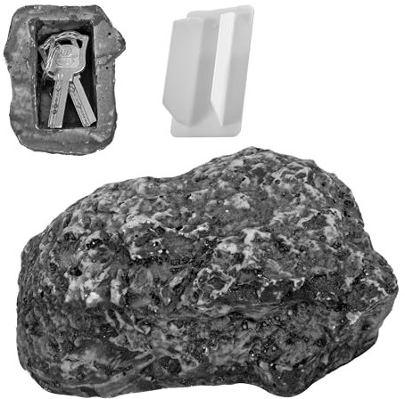 Stein Schlüsselversteck Schlüsselstein mit Geheimfach, Hide a Spare Key Fake Rock Gefälschter Stein, Sicher für Draußen Garten Oder Hof Geocaching Versteck