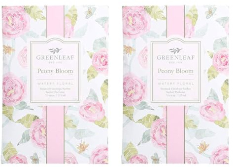Greenleaf Duftsäckchen mit Pfingstrosenblüte, mit Blumenduft, Bergamotte, Gras, Rhabarber, Blumen, holzige Eiche, Schubladenduft, Kleiderschrank, Lufterfrischer, Wohnzimmer, Schlafzimmer, Badezimmer