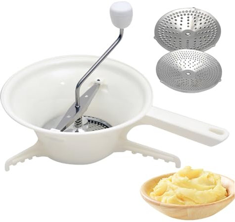 Moulin à nourriture pour la mise en conserve avec 3 disques de broyage des broyeurs en plastique manuel manuel à la main meuble alimentaire à la rouille pour sauce tomate, compote de pommes, fro