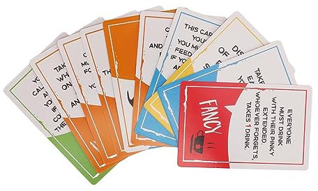 HELEVIA Getränkekarten-Partyspiel, Lustige Karten, Trinkspiele Erwachsene, mit 125 Karten, 1 Anleitungskarte, Alles auf Englisch