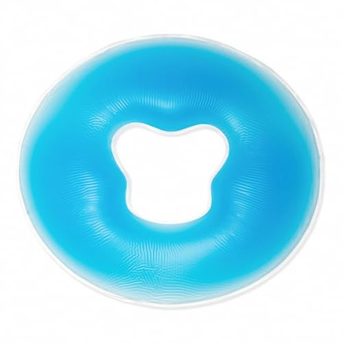 Ieron Silikon-Spa-Kissen, Gel-Gesichtspolster, Gesichtsauflage, Massagetisch, Schönheitskissen – Blau (rund)