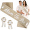 PEOVLVN Écharpe « Mom to Be » en toile de jute neutre avec inscription « Mommy to Be » et « Daddy to Be » - Décoration de fête prénatale pour maman enceinte - Cadeau pour révélation du sexe