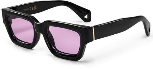 SHEEN KELLY Klobige quadratische Retro-Sonnenbrille für Männer und Frauen, trendige dicke schmale rechteckige Designer-Sonnenbrille im 90er-Jahre-Stil
