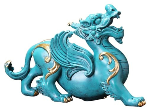 HZHXIFUFA Büroregal-Dekoration im chinesischen Stil, Glücks-Pixiu, Schreibtisch-Dekoration, blau, Wohnzimmer-Eingangsdekoration, Schreibtisch-Basteldeko, Konsolentisch-Dekor