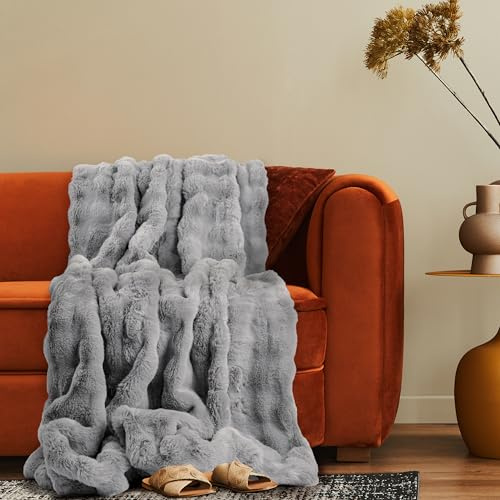 Paco Home Deko Wohnzimmer Decke Kuscheldecke Tagesdecke Boho Aesthetic Sofadecke Schlafzimmer Modern Flauschig Waschbar, Farbe:Grau, Größe:150x200cm