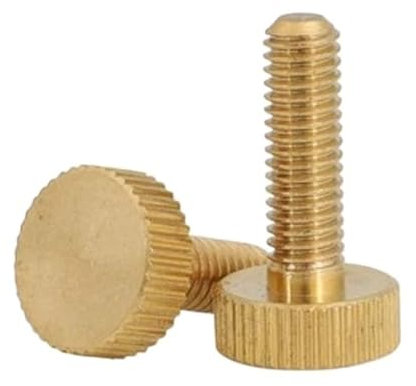 Muarted 2/5 Stück M3 / M4 / M5 / M6 DIN653 GB835 Messing Rändelschraube Rändelschraube Flachkopf Rändelschraube Handfest Computerschrauben(M5X16 2PCS)