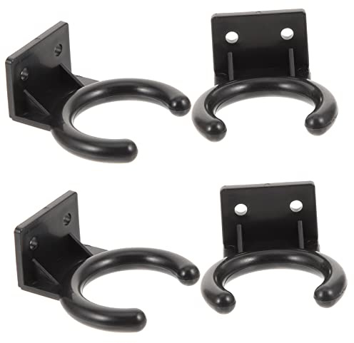 Mikrofon Wandhalterungen aus Kunststoff 4 Stück | Schwarze Haken mit 33mm Innendurchmesser, Leicht Montierbar, Platzsparend, Schonend für Mikrofone, Vier Stück