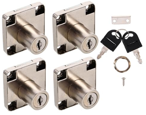 ANDRESLAD 4sets Office Desk Drawer Locks Cabinet Locks Screws for Home and Office