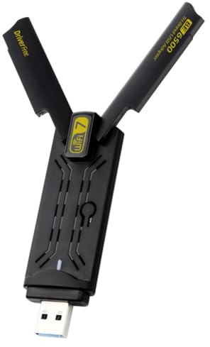 Puleuroy Adattatore USB WiFi7 6500Mbps BE6500 Scheda di Rete Wireless 2.4G&5.8G&6GHz 802.11be Driver per Win 10/11
