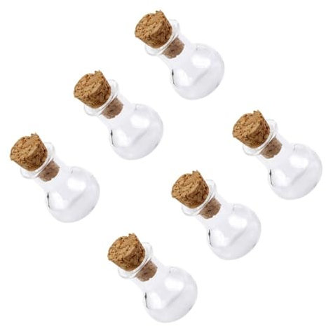 BATHVEVE 20pcs Miniature Glass Bottles Creative Bulb Glass Wishing Bottles for Decor