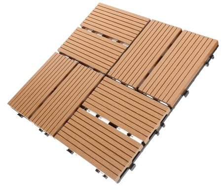 DIYEAH Interlocking Wpc Decking Tiles Garden Patio Slabs Outdoor Flooring Diy Tiles