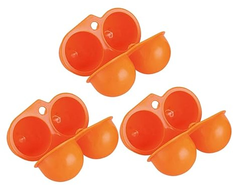 Caja de Huevos Portátil de Pp Naranja, 3 Piezas, Forma de Huevo | Nevera y Viaje, Ahorro de Espacio y Protección del Huevo, Diseño Delicado Color Aleatorio