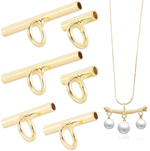 Winsyison 6pcs Brooch to Pendant Converters, Brass Pin to Pendant Converters, 3 Sizes Pin Necklace Adapter for Jewelry Making- Gold