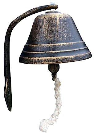 POPETPOP Retro Doorbell Cast Iron Shop Doorbell Design for Indoor Outdoor Decoration Chime