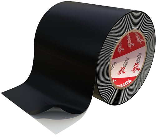 POPPSTAR 1,5m Klebeband ultra stark, wasserdichtes Reparaturband (Breite 50mm, Dicke 0,9mm), selbstklebend, schwarz
