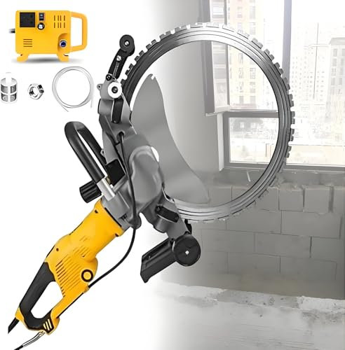 Concrete Ring Saw, 5000w with Integrated Water Pump, 2200rpm, Cuts 118in in 5 Minutes, 29cm Cutting Depth for Granite & Wood, Electric Wall Groove Cutter