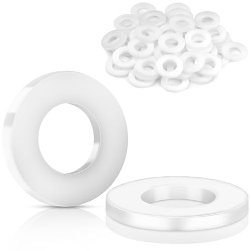 TXXATX 60 Stk Unterlegscheiben Kunststoff M8x16 mm Nylon Beilagscheiben DIN 125 Flache Kunststoffscheiben Weiß Karosseriescheiben Runde Distanzscheiben Abstandshalter für Schrauben Dusch Brausekopf