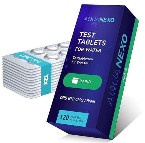 AQUANEXO DPD1 Rapid Tabletten, Test Tabletten für Pool Chlor, DPD 1 Tabletten, wählbar: 60/120/180/240x, Pool Testtabletten Chlor, Pooltester, Messtabletten Pool Tester, Pool Zubehör (120)