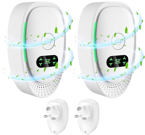 2pcs Air Purifier for Bedroom Smokers Plug-in Negative Ion Generator AirPurifier Portable Mini Ioniser for Home, Quiet Odour Remover for Pets, Toilets, Offices, Rooms