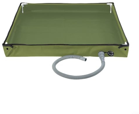 Lastdaytime Faltbare PVC-Duschwanne mit Ablaufschlauch für Wohnmobil, Outdoor, Camping, Garten, Haustierwäsche, rutschfest, erhöhte Seiten (grün)