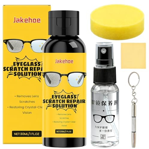 Set de Nettoyage pour Lunettes avec Réparateur de Rayures pour Lunettes, Spray Nettoyant Lunettes et Outils de nettoyage de lunettes, Idéal pour l'Entretien Doux et Efficace des Verres