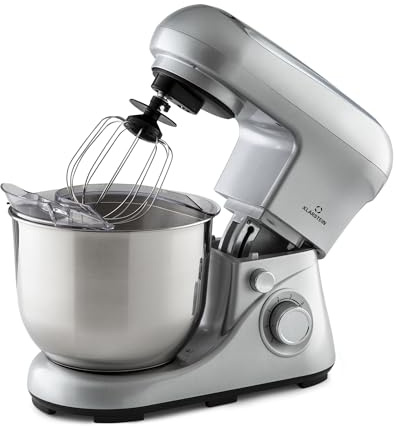 Klarstein Stand Mixer, 5L Food Mixer for Baking with Bowl, 1300W Cake w/Beater, Dough Hook, Whisk & Mixing Bowl, 6 Speed Planetary Rotation Kitchen Maker, Electric for Baking Bread Pastry