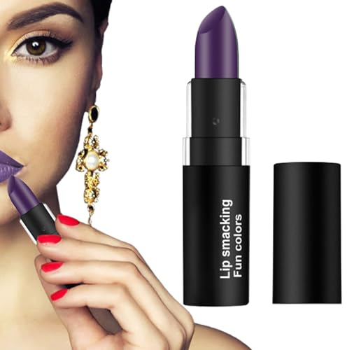 Rouge à lèvres velours, rouge à lèvres mat imperméable longue durée velours 12 couleurs anti-adhésif brillant pour maquillage thème, violet raisin