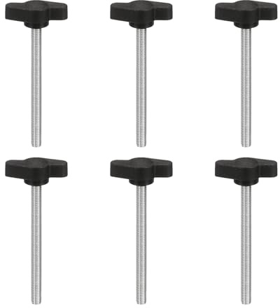 PATIKIL Tornillos De Mariposa Con Ala En T De M5 X 60mm 6Pcs Tornillos De Manija Mecánica De Acero Al Carbono Para Quitar Reemplazar Perillas De Apriete Y Sujeción Manual Fuente Negro