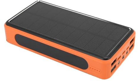Solar Power Bank, caricatore portatile USB in lega di alluminio da 50000 mAh, caricatore solare (Naranja)