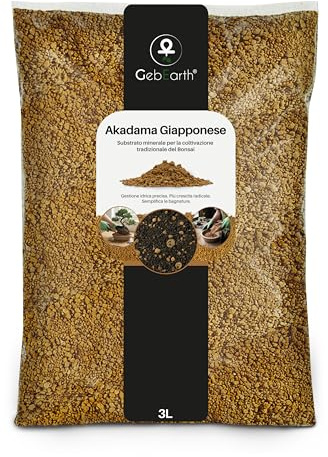 GebEarth® | Akadama Giapponese Professionale per Bonsai 2-5mm da 3L【Equilibrio Perfetto di Acqua, Aria & Minerali】