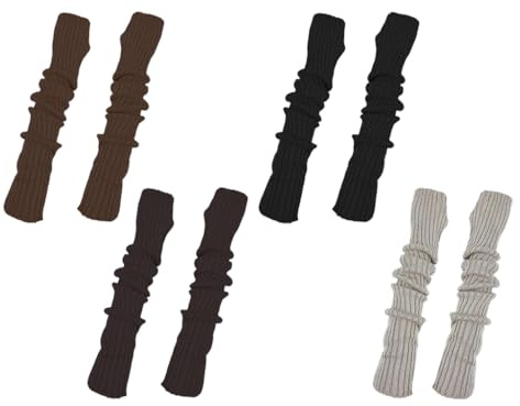 Abiyou 4 Paar Armstulpen Damen, Lange Fingerlose Handschuhe, Armwärmer, Handstulpen Damen, Gestrickte ArmStulpen, Winter Arm Warmers, Lange Fingerless Gloves, für damen, Herren (4 Farbe)