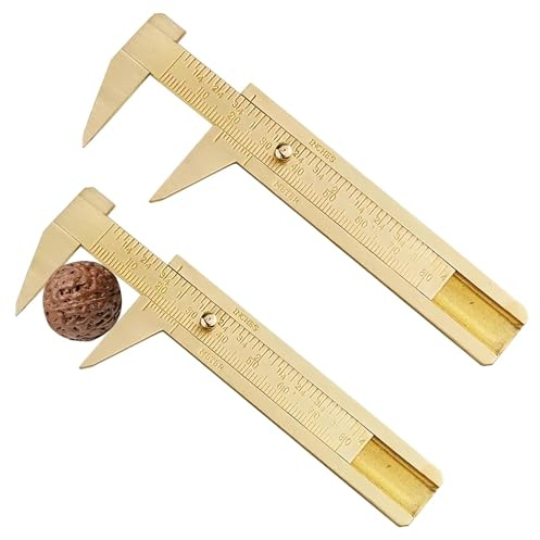 2 calibradores pequeños analógicos de alta precisión para el hogar y la carpintería, medidas industriales (escala doble 0-80 mm)