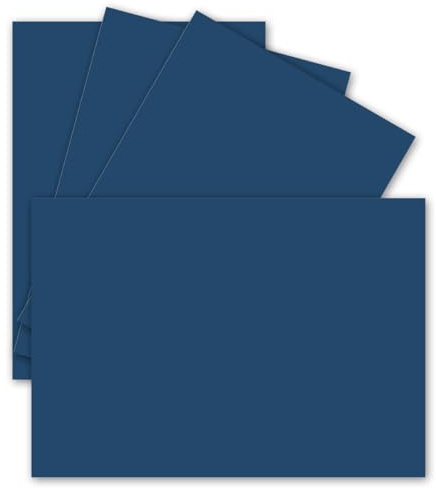 50 Einzel-Karten DIN A6-10,5 x 14,8 cm - 240 g/m² - Nachtblau - Tonkarton - Bastelpapier - Bastelkarton- Bastel-karten - blanko Postkarten