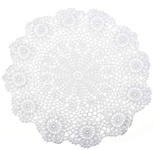 NaroFace Handarbeit Geklöppelt Spitzendeckchen Baumwolle Placemat Blume Matte, 37cm