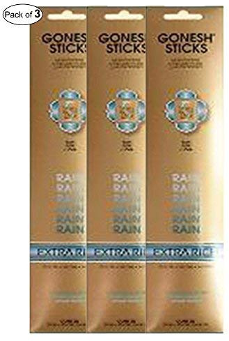 Gonesh Incense Extra Rich- Rain (20 Sticks in 1 Pack) (Pack of 3)